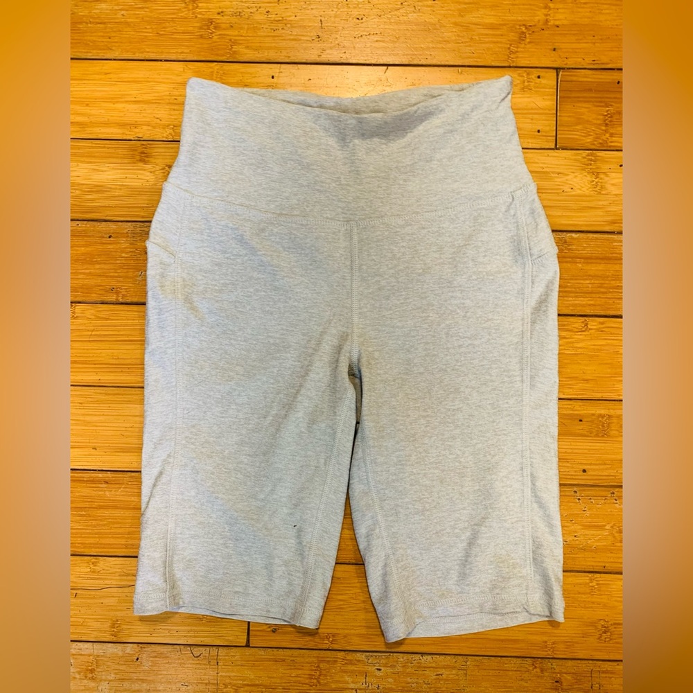 High Waisted Light Grey Bike Shorts
